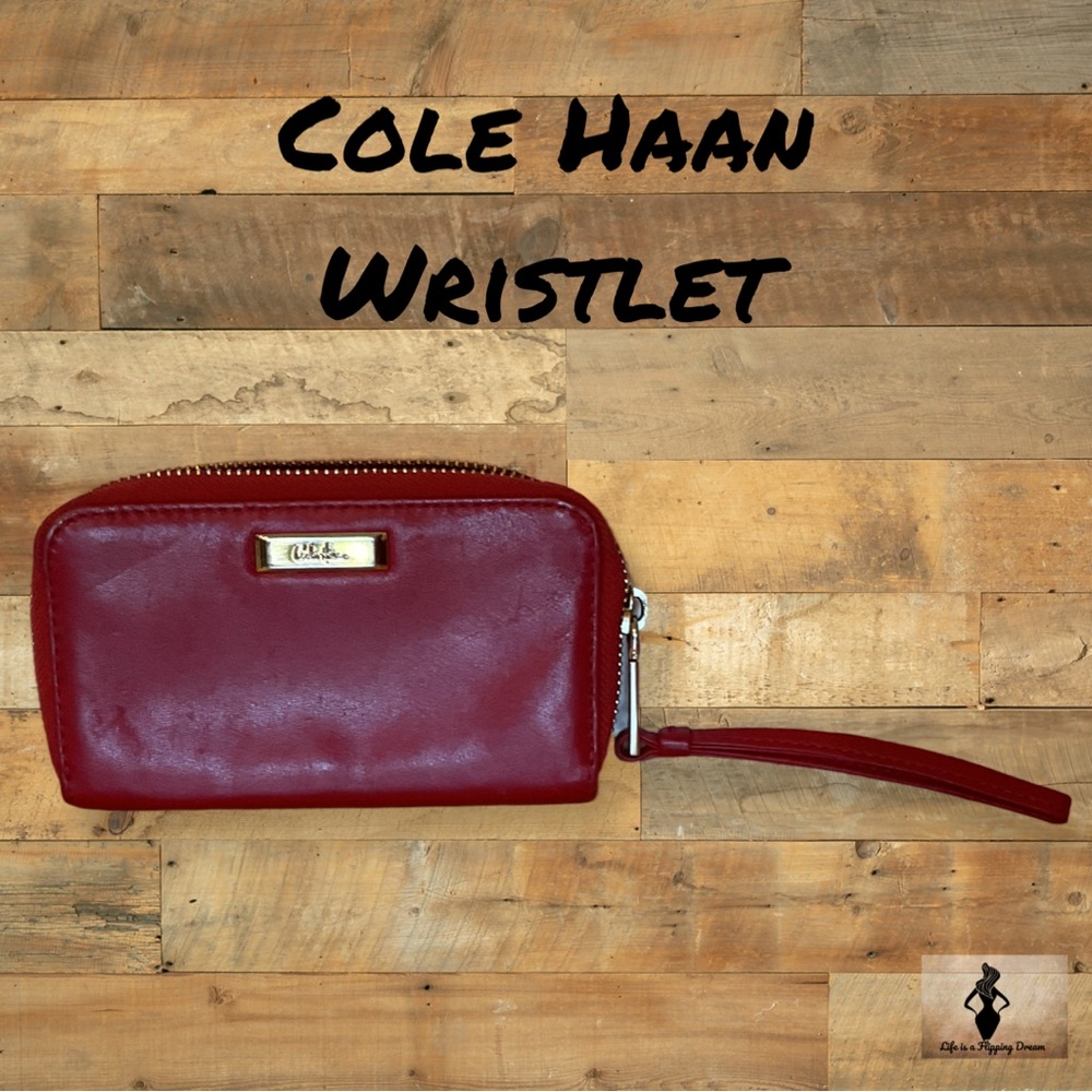 Cole Haan Red Leather Wristlet #1340